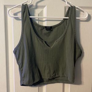 Green cropped tank